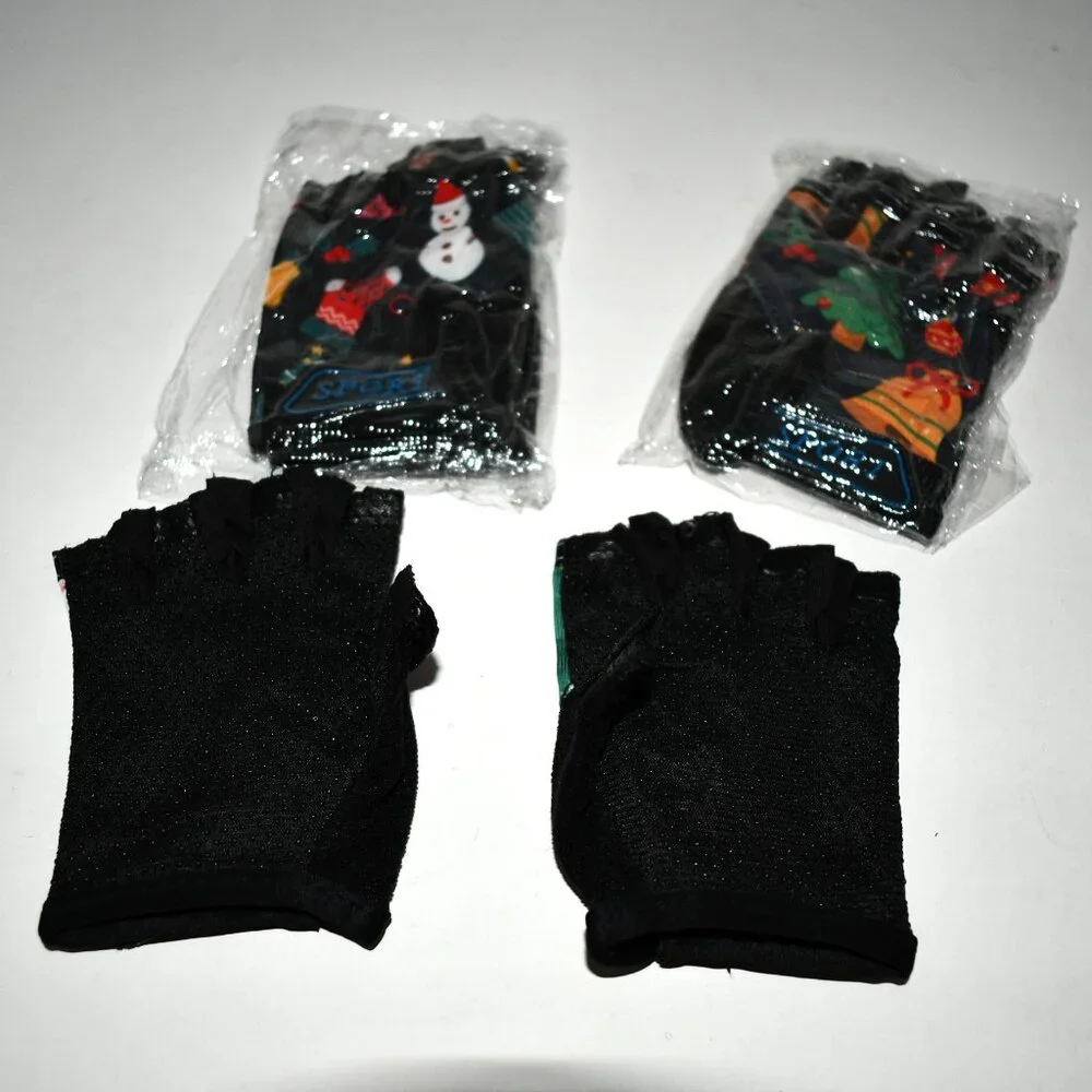 Boao 3 Pairs Kids Half Finger Bike Gloves, Non-Slip, Breathable, Adjustable,2,3-